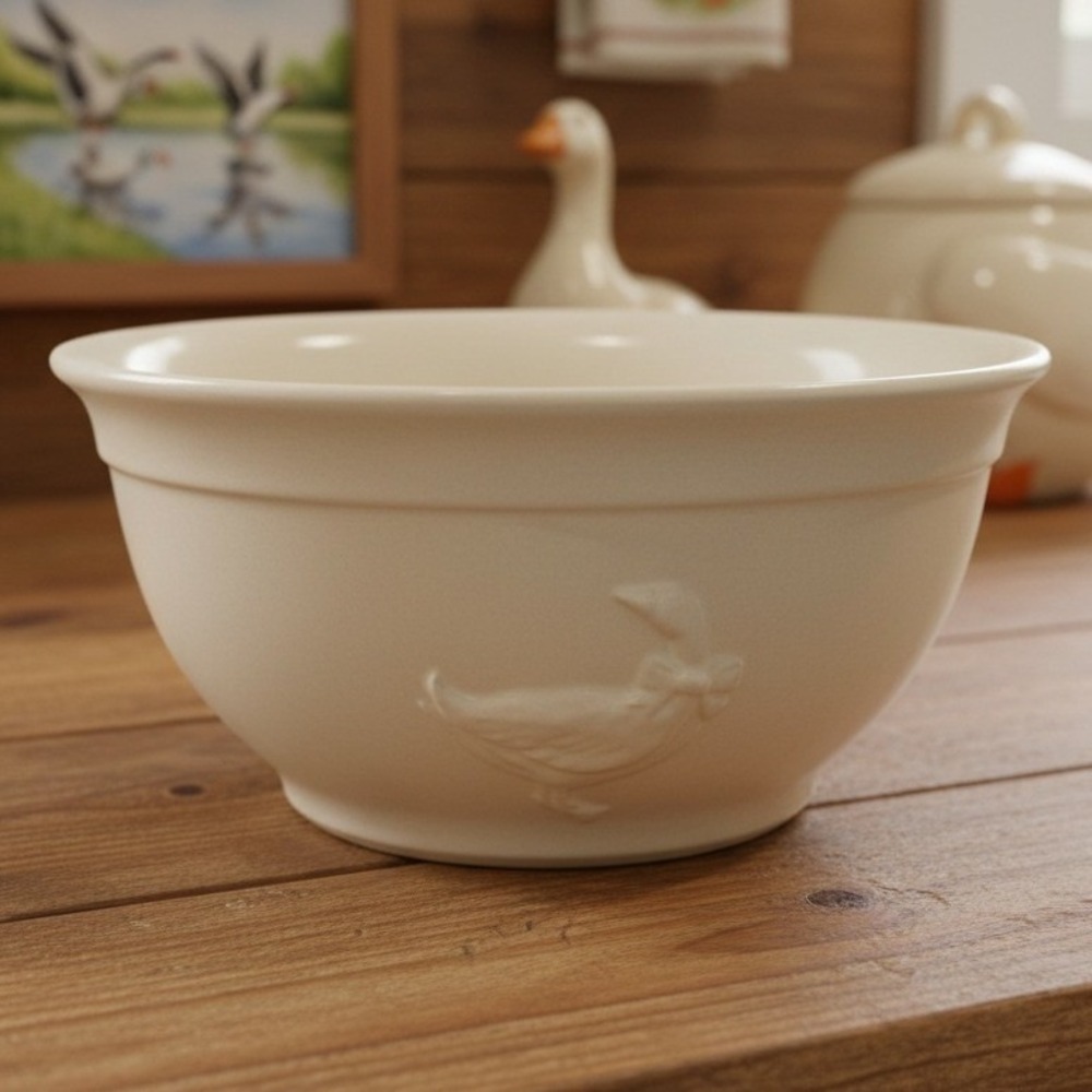 McCoy Pottery Goose Ceramic 8" Bowl #2108, Vintage USA Farmhouse Tableware